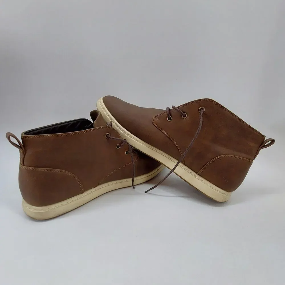 Perry Ellis Portfolio Men's Brown Lace Up Demi Hi Casual Dress Sneaker